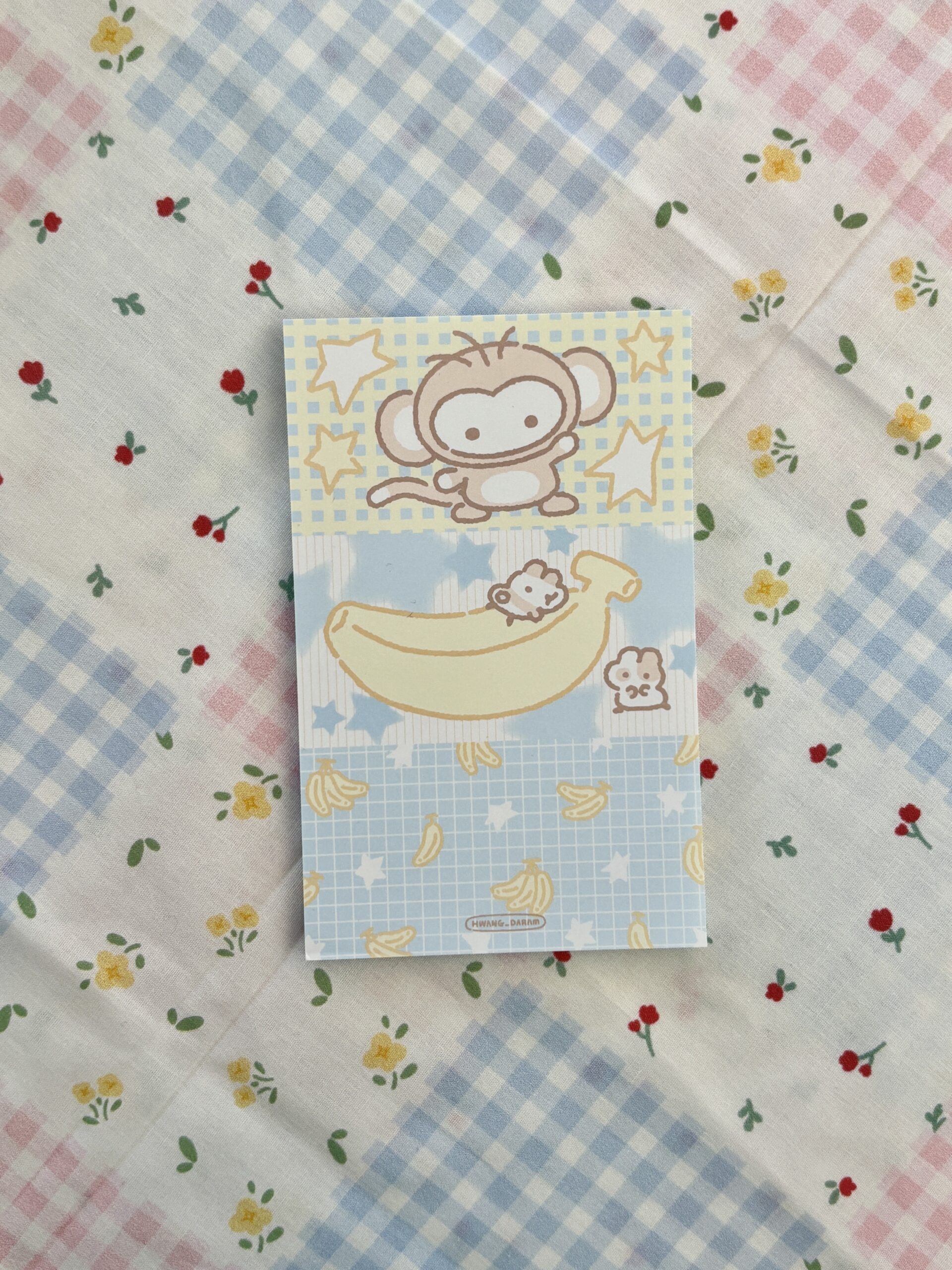 Hwang Daram Monkey & Banana Memo Pad