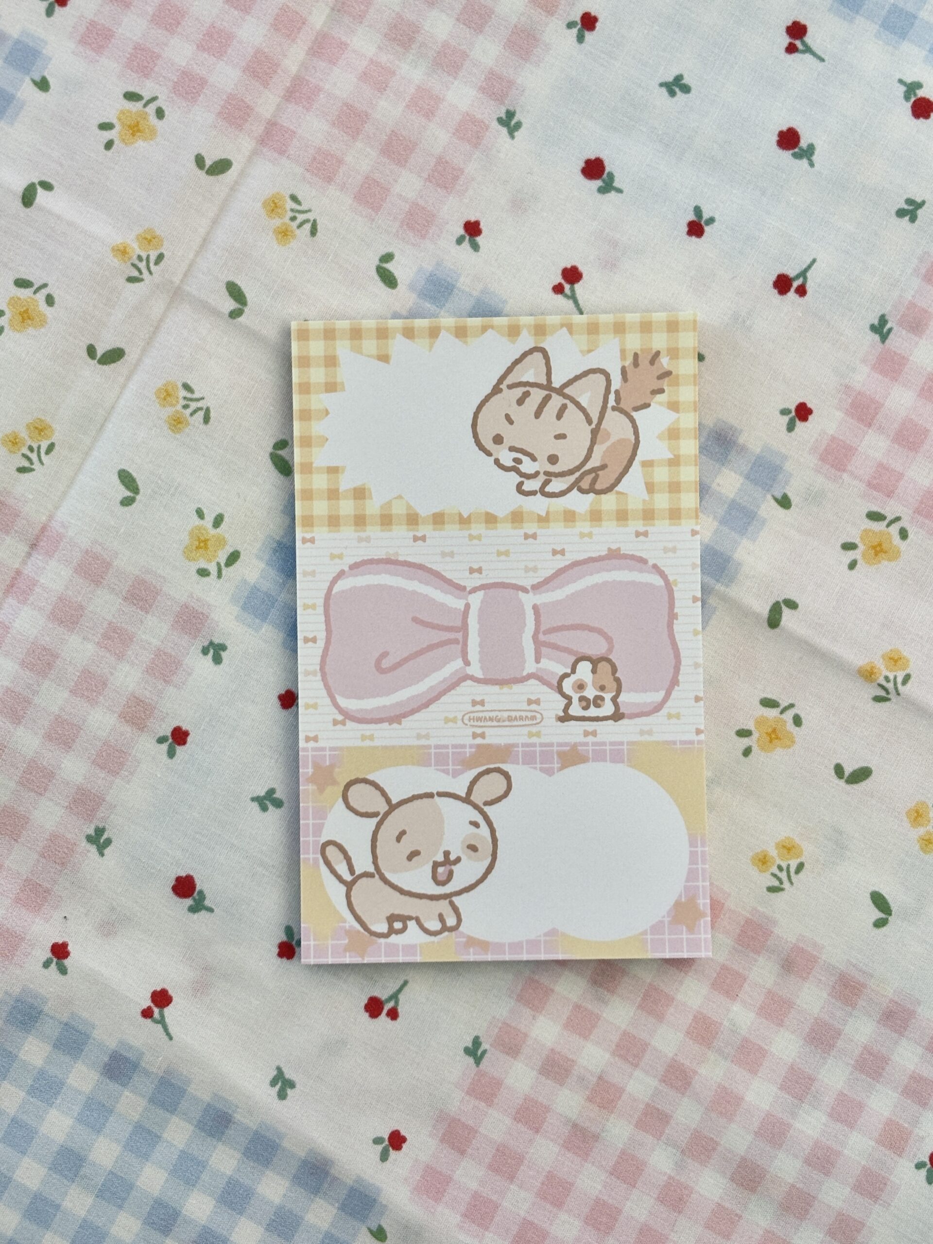 Hwang Daram Cat & Puppy Memo Pad