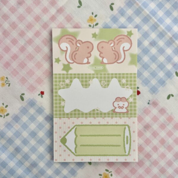 Hwang Daram Squirrel Star Pencil Memo Pad