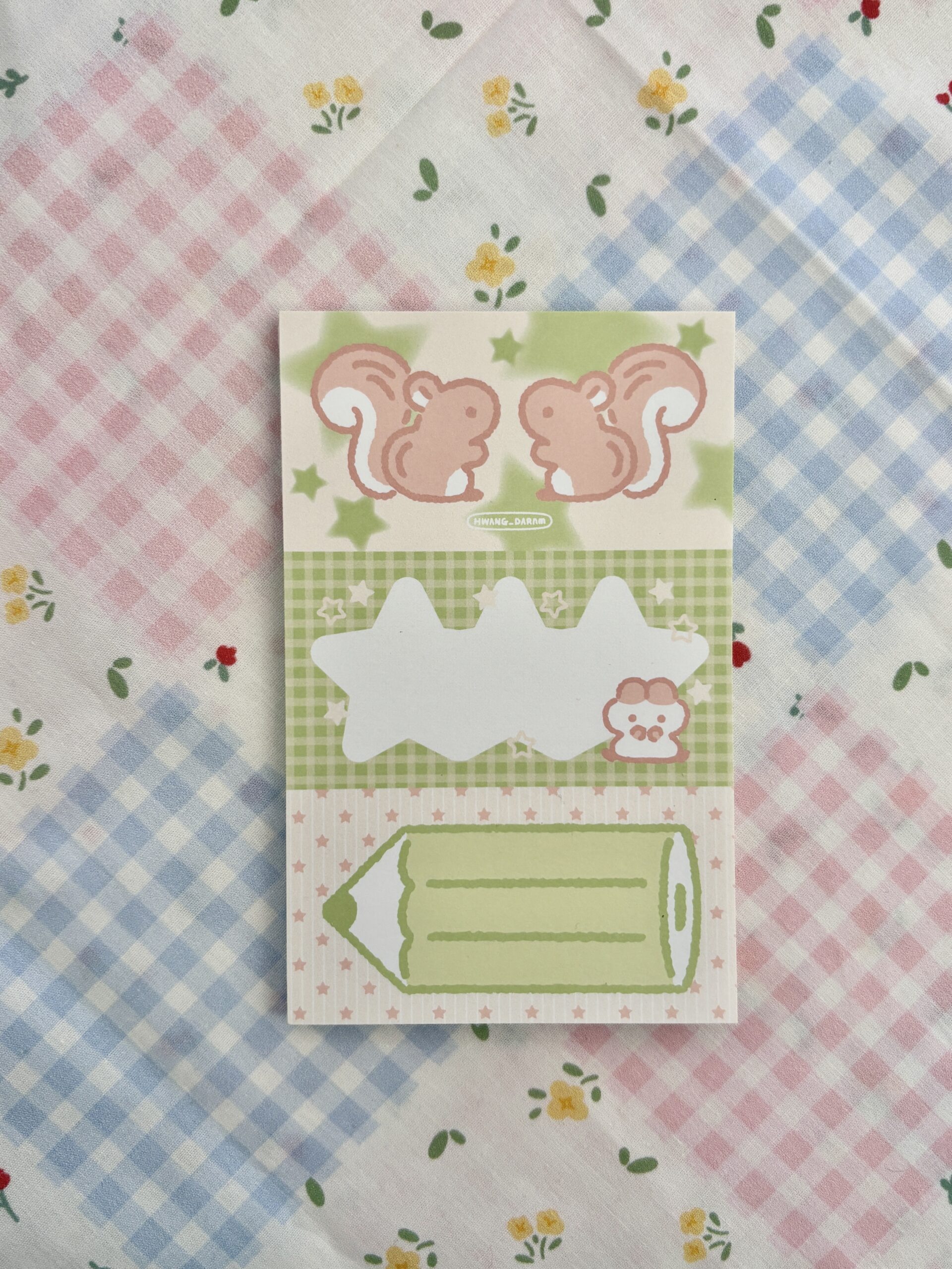 Hwang Daram Squirrel Star Pencil Memo Pad