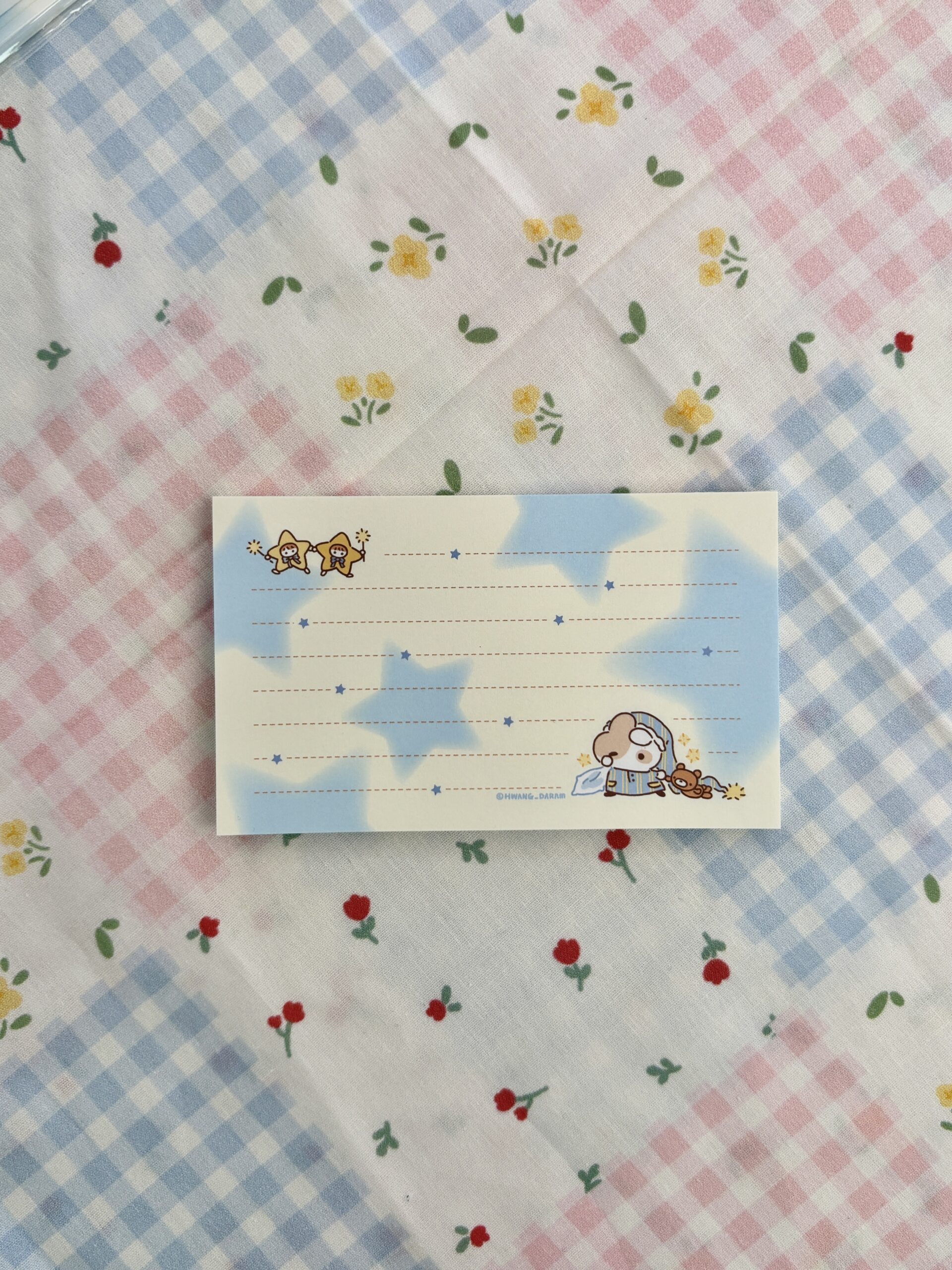 Hwang Daram Blue Pyjamas Memo Pad Horizontal