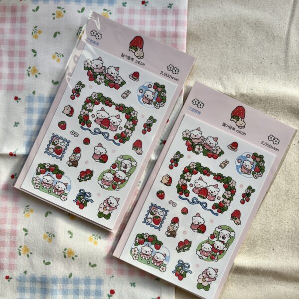 Mousse Strawberry Sticker Sheet