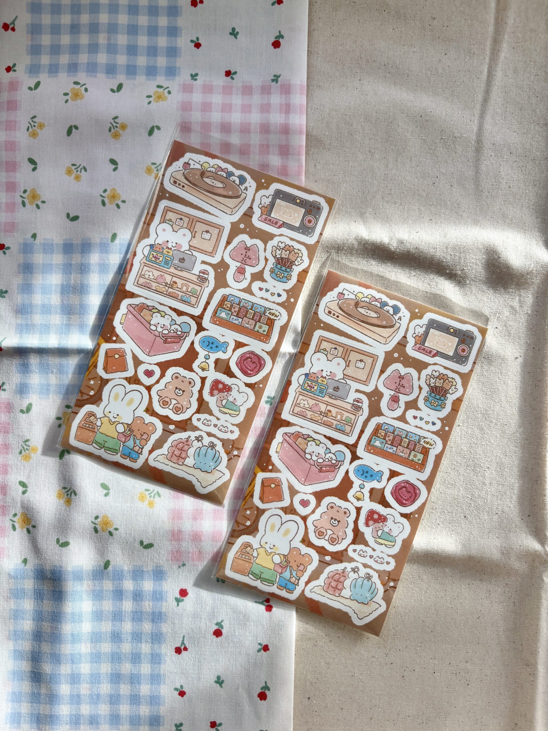 Ozzi Day Vintage Stationery Shop Sticker Sheet